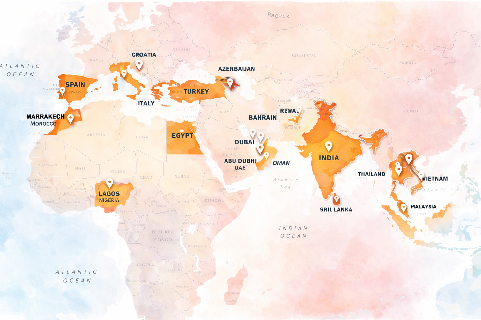 Wedding Destinations World Map